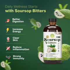 Soursop Bitters – Most Potent Herbal Detox Formula (44 Natural Herbs) | Immune Support, Digestion, Energy Boost – Vegan, Non-GMO – 16 oz
