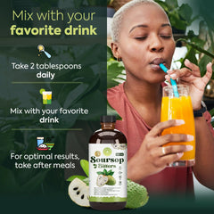Soursop Bitters – Most Potent Herbal Detox Formula (44 Natural Herbs) | Immune Support, Digestion, Energy Boost – Vegan, Non-GMO – 16 oz