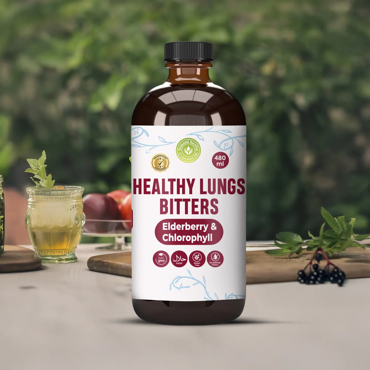 Healthy Lungs Bitters with Elderberry and Chlorophyl