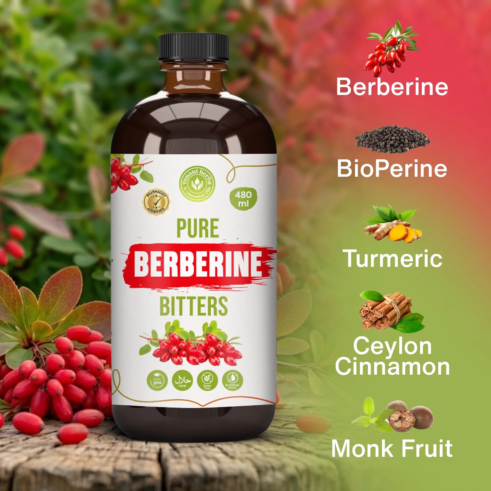 Pure Berberine Bitters 480 mls