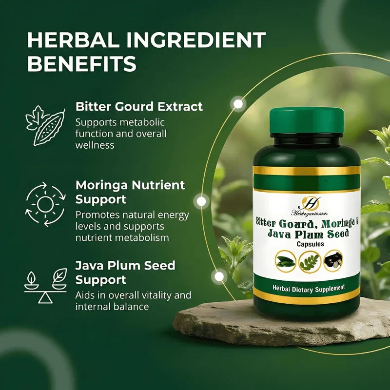 Bitter Gourd, Moringa & Java Plum Seed Capsules