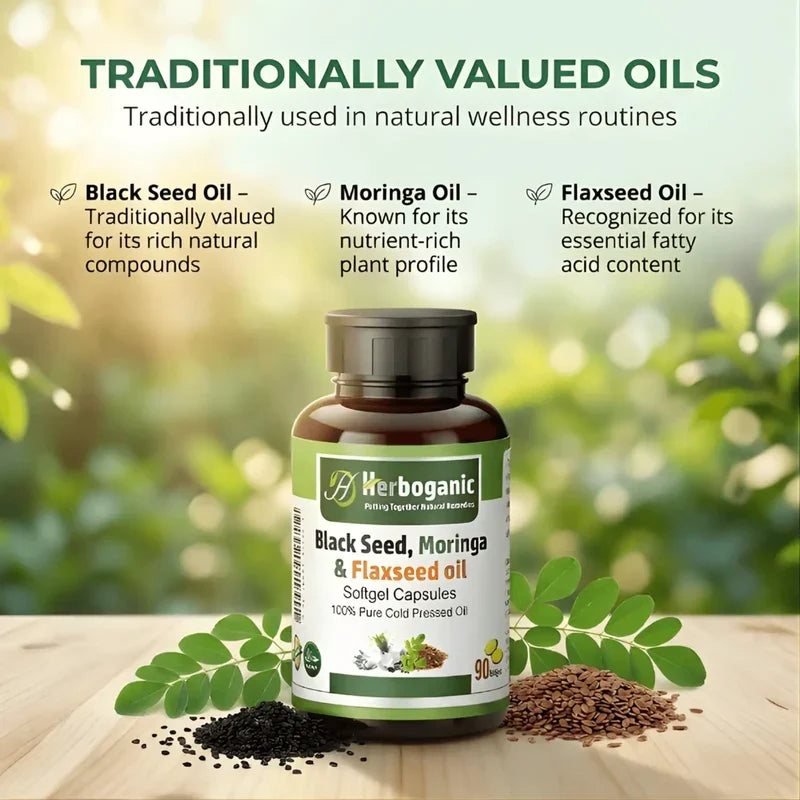 Black Seed, Moringa & Flaxseed Softgel Capsules