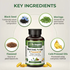 Black Seed, Moringa & Flaxseed Softgel Capsules
