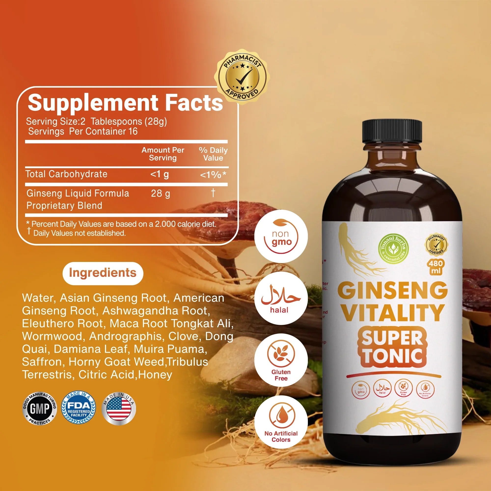 Ginseng Vitality Super Tonic 480 mls