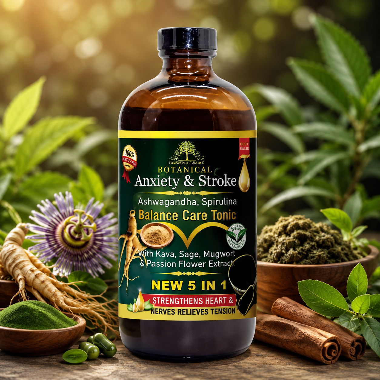 Organic Anxiety & Stroke Balance Care Tonic - 16oz