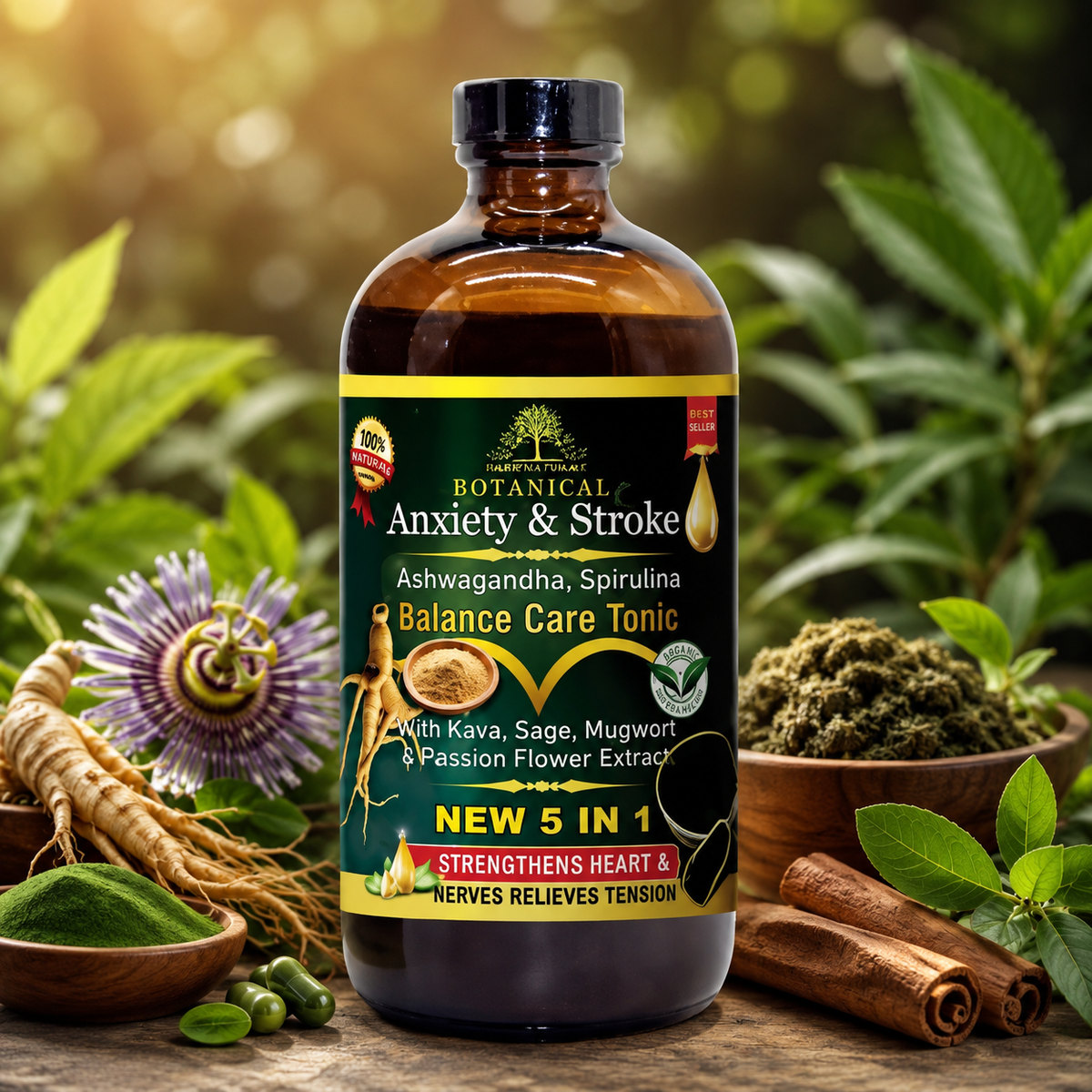 Organic Anxiety & Stroke Balance Care Tonic - 16oz