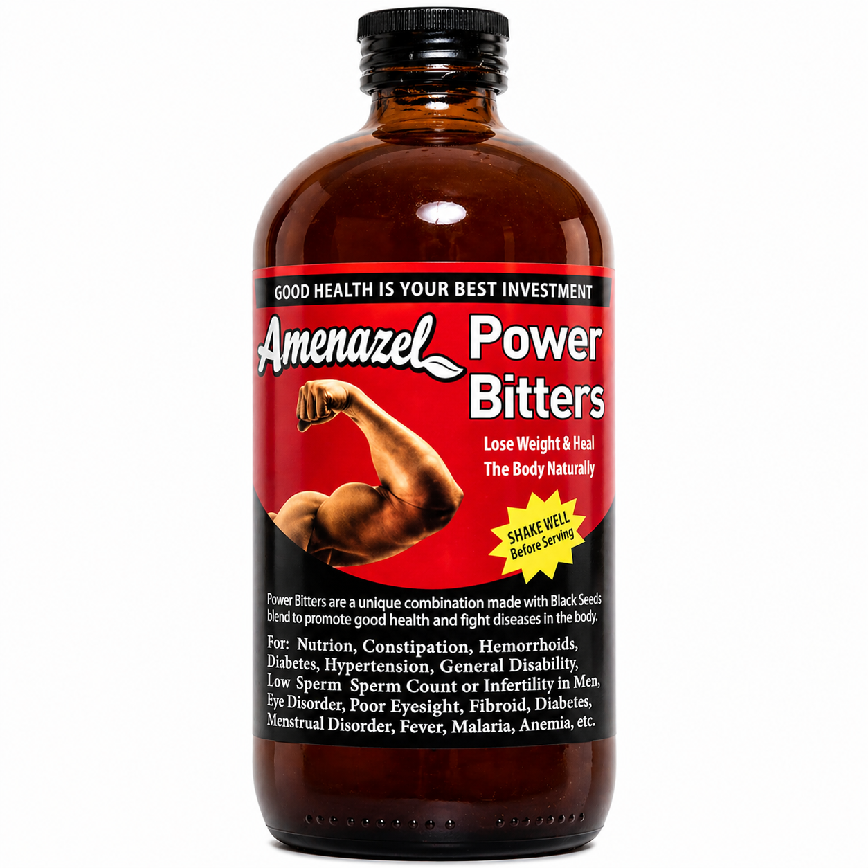 Amenazel Power Bitters Black Seed Organic Detox - 16oz