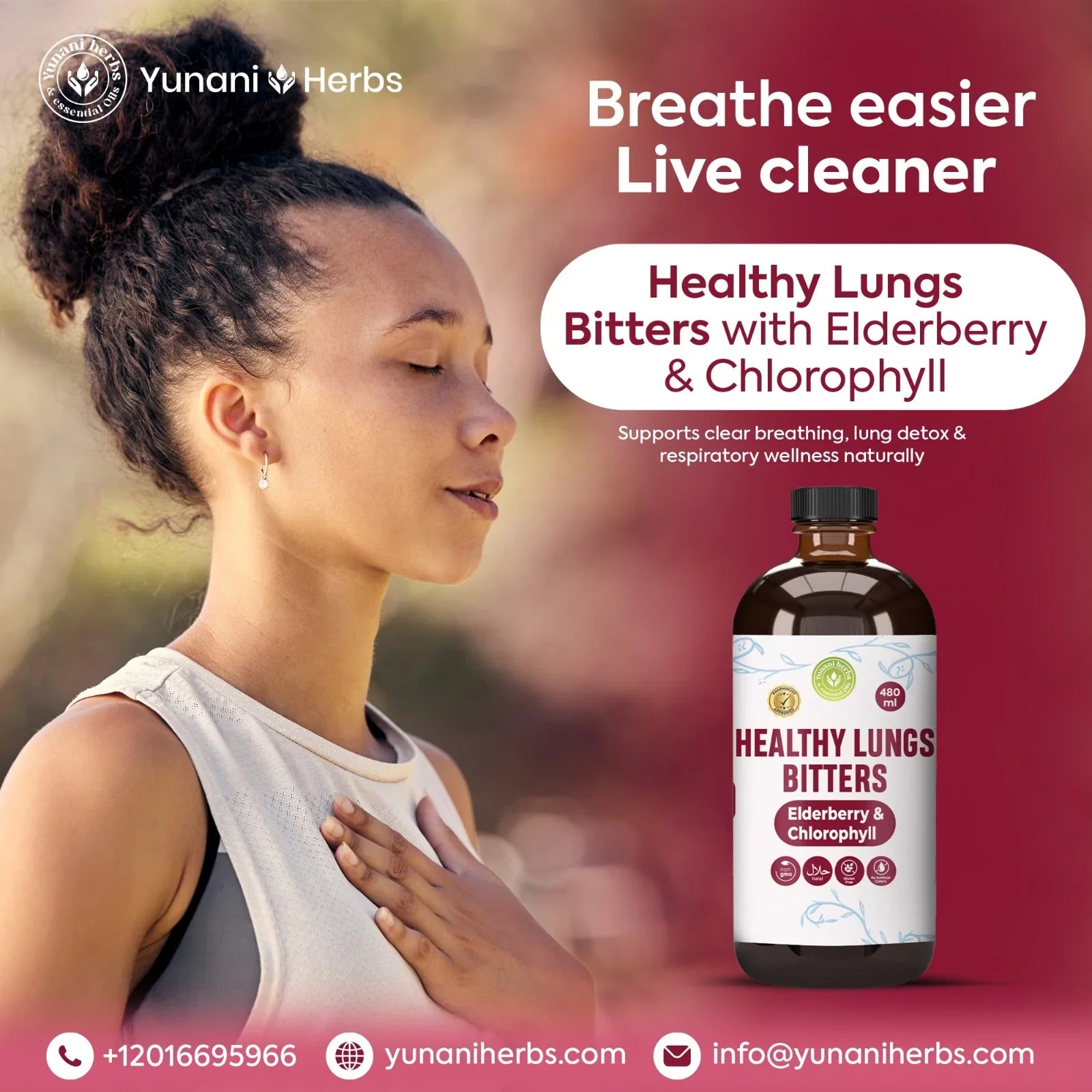 Healthy Lungs Bitters with Elderberry and Chlorophyl