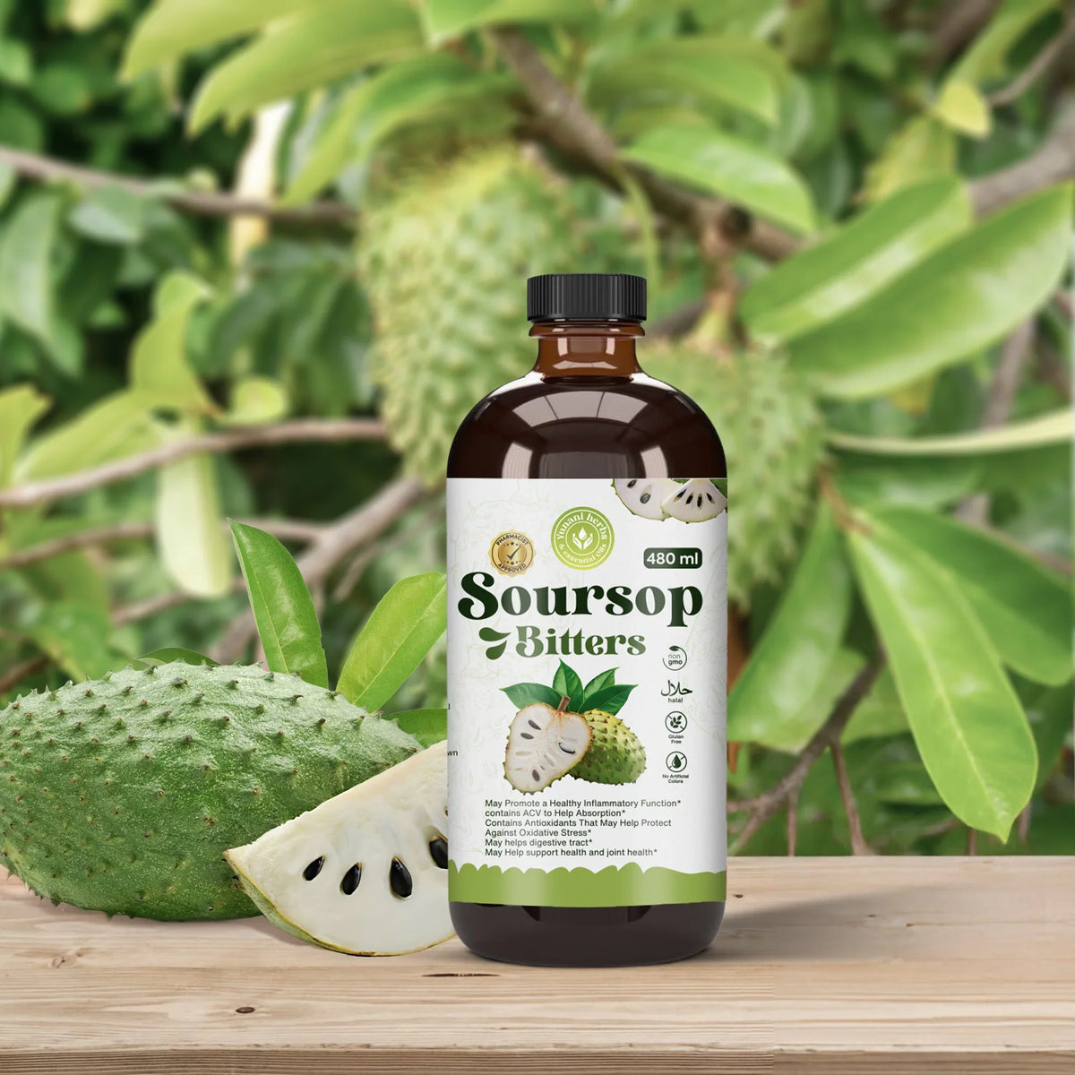 Soursop Bitters – Most Potent Herbal Detox Formula (44 Natural Herbs) | Immune Support, Digestion, Energy Boost – Vegan, Non-GMO – 16 oz