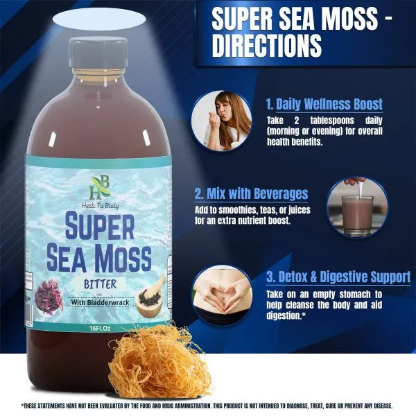 Super Sea Moss Bitter – Herbal Tonic – 16oz Bottle